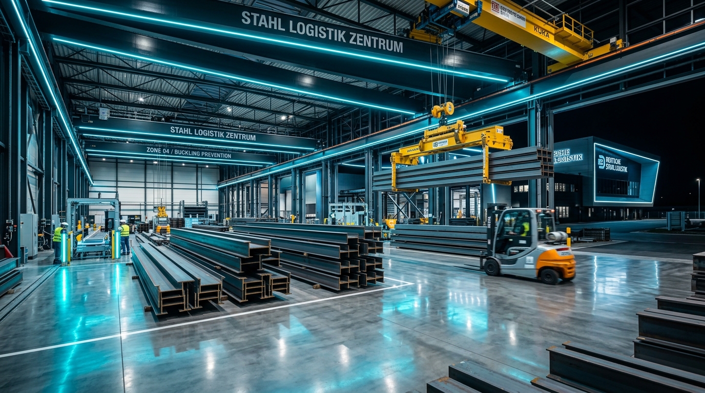 Modernes Stahl Logistik Zentrum Krefeld